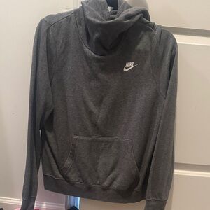 Nike Dark Gray Hoodie with White Swoosh